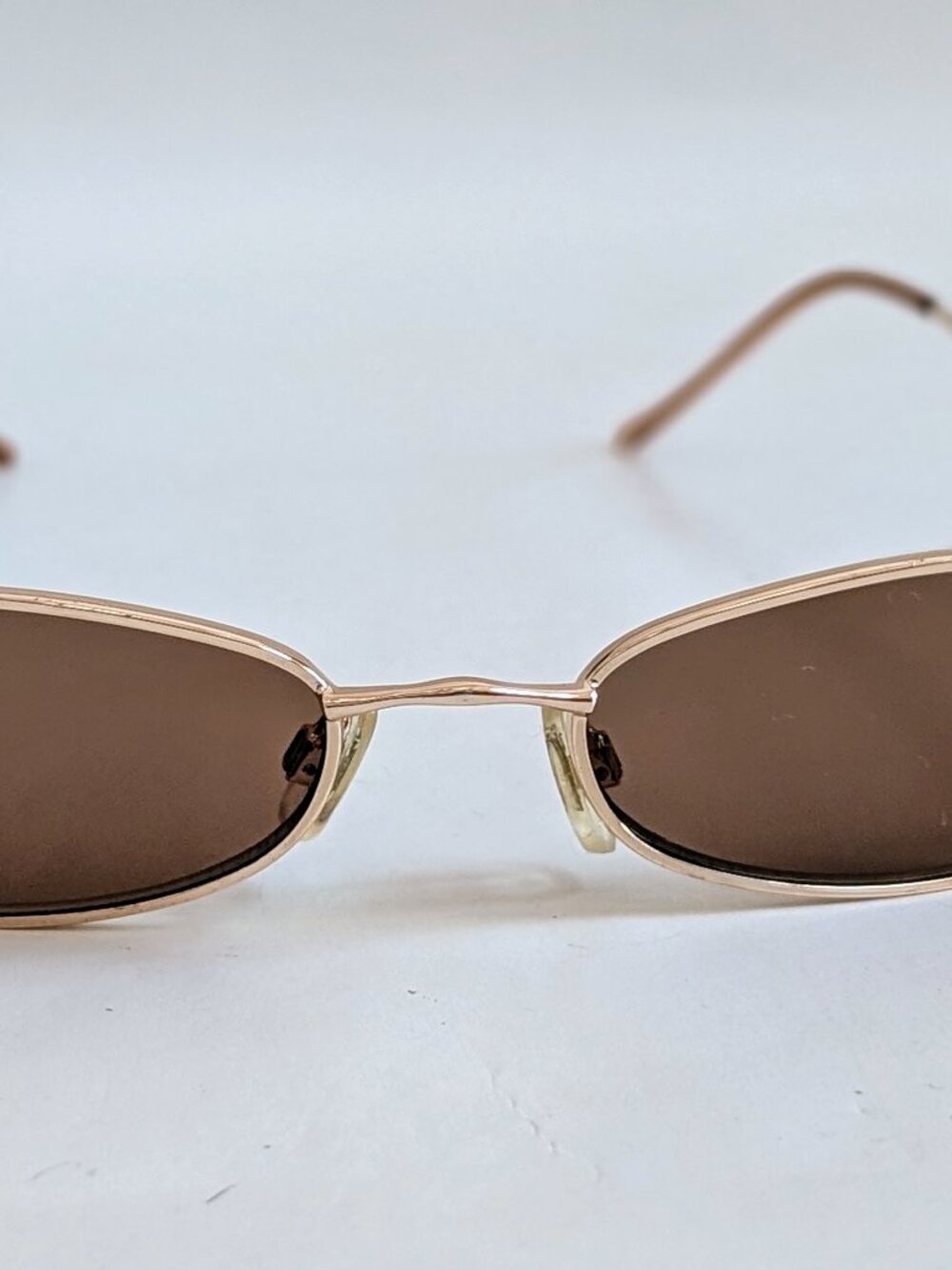 NWT Vintage 90's Small Rectangle Metal Sport Sunglasses (S. Gold)